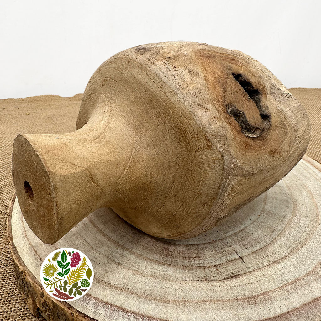 Teak &#39;Vase&#39; (Dulang) (DRY) (D12cm x H20cm)