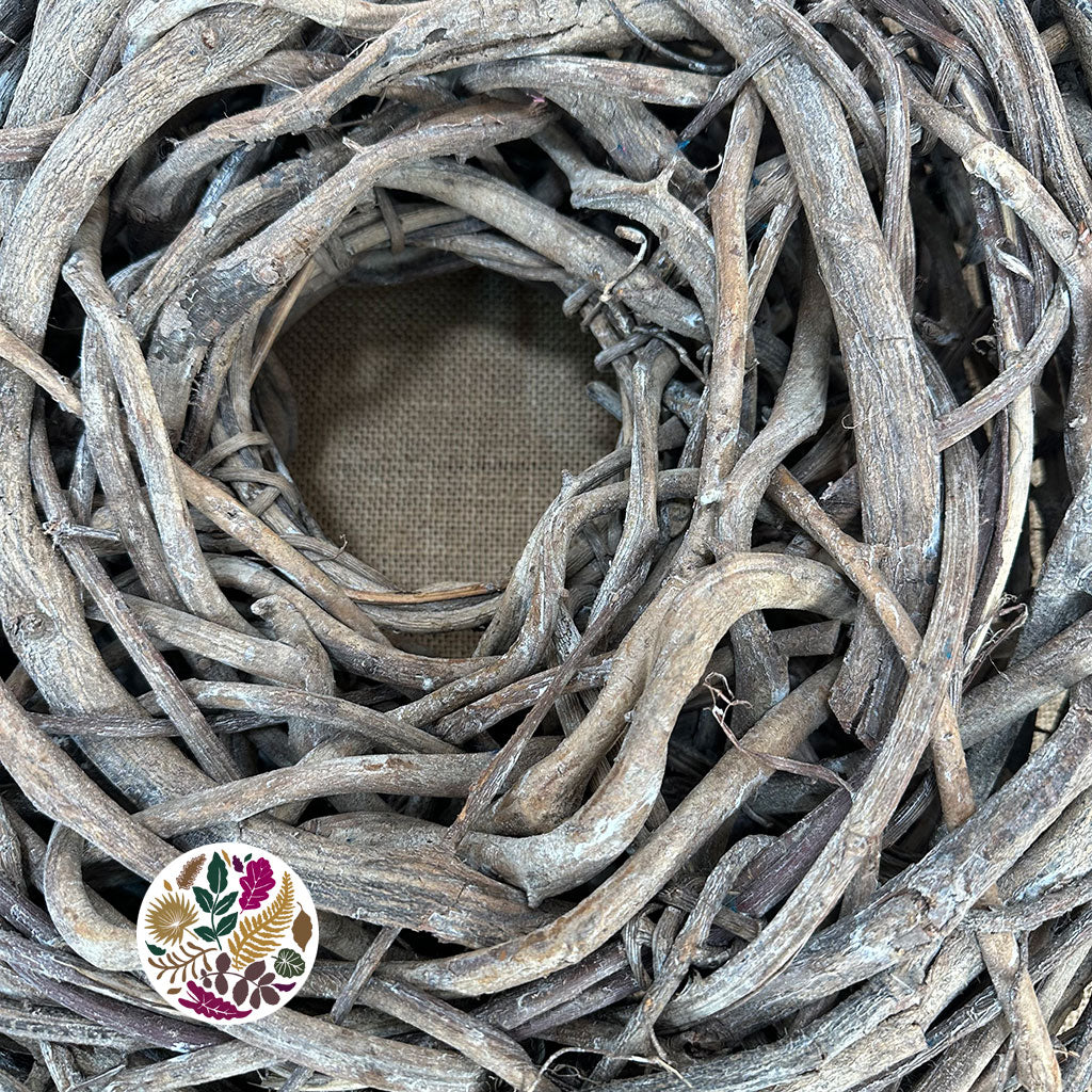 Wreath 'Crazy Vine' (White Wash) (DRY) (Various Sizes)
