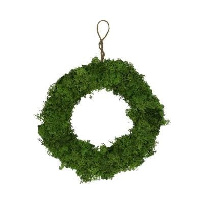 Wreath &#39;Moss&#39; (Reindeer) (Green) (DRY) 40cm