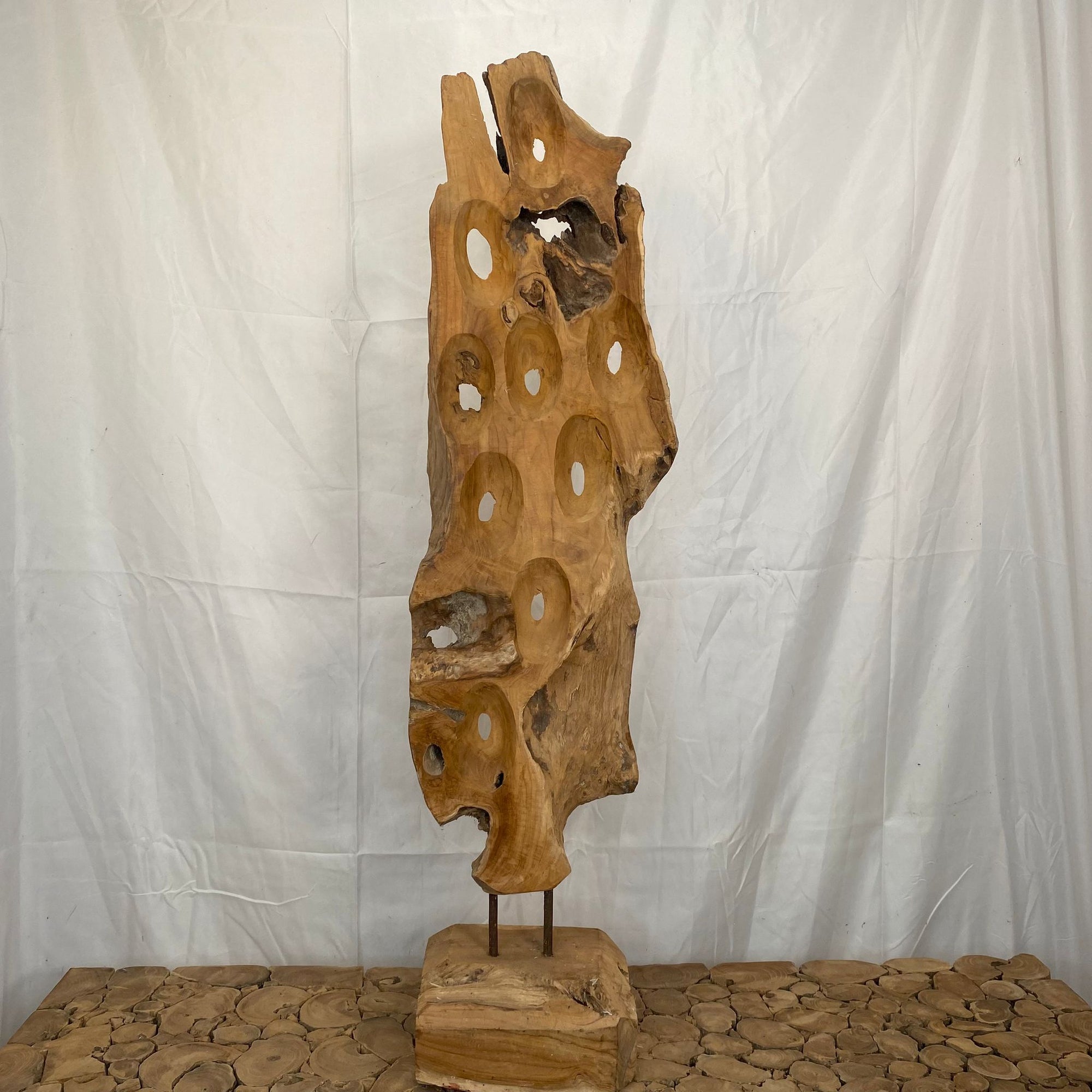 Teak Wood 'Sculpture' (DRY) H100cm x W20-30cm