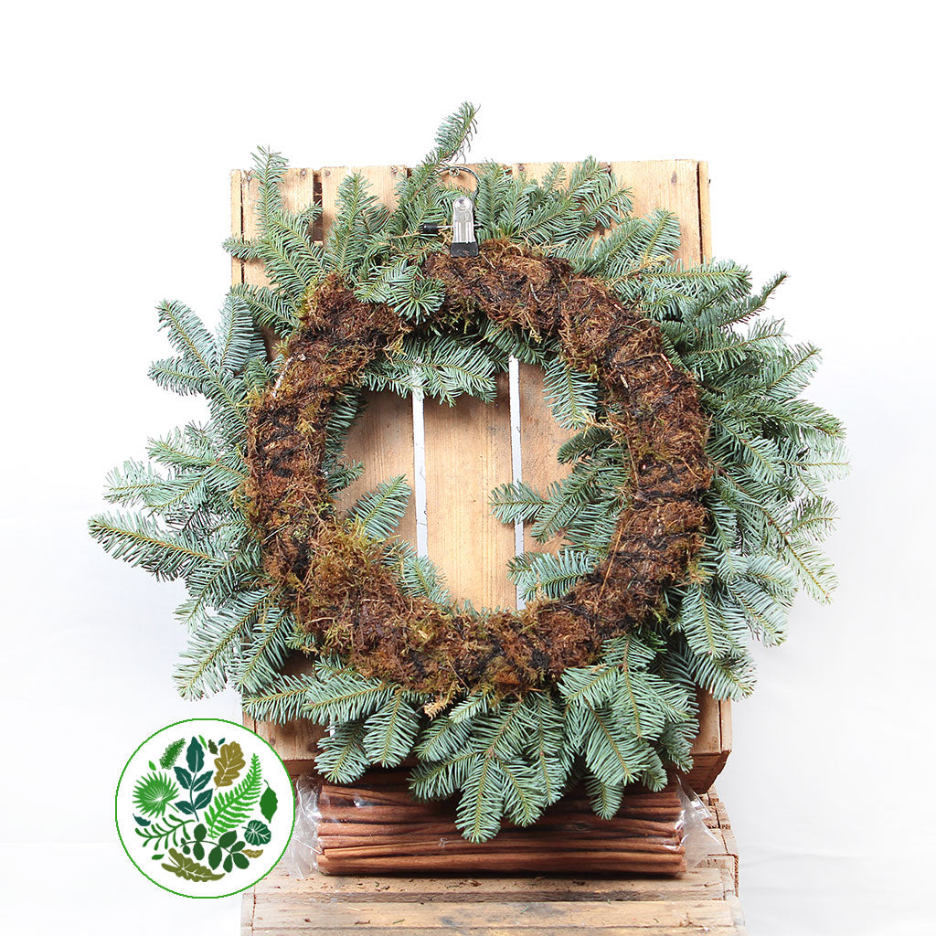 &#39;Blue Pine&#39; Wreaths (Various Sizes) (Metal Mossed Frames)