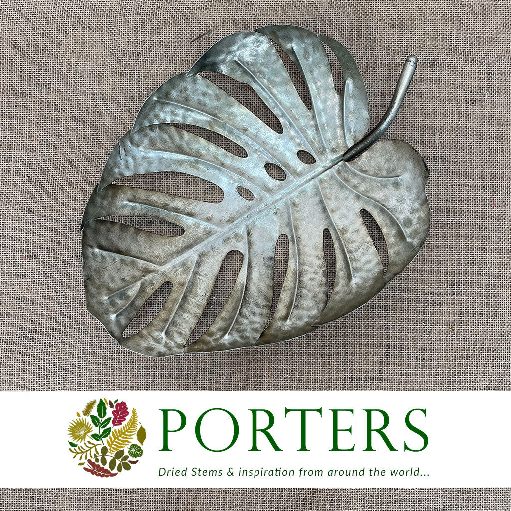 Plate 'Metal' (Monstera Leaf) (DRY) (Various Sizes)
