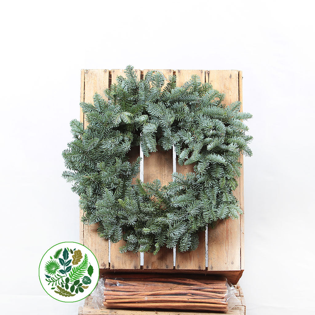 &#39;Blue Pine&#39; Wreaths (Various Sizes) (Metal Mossed Frames)