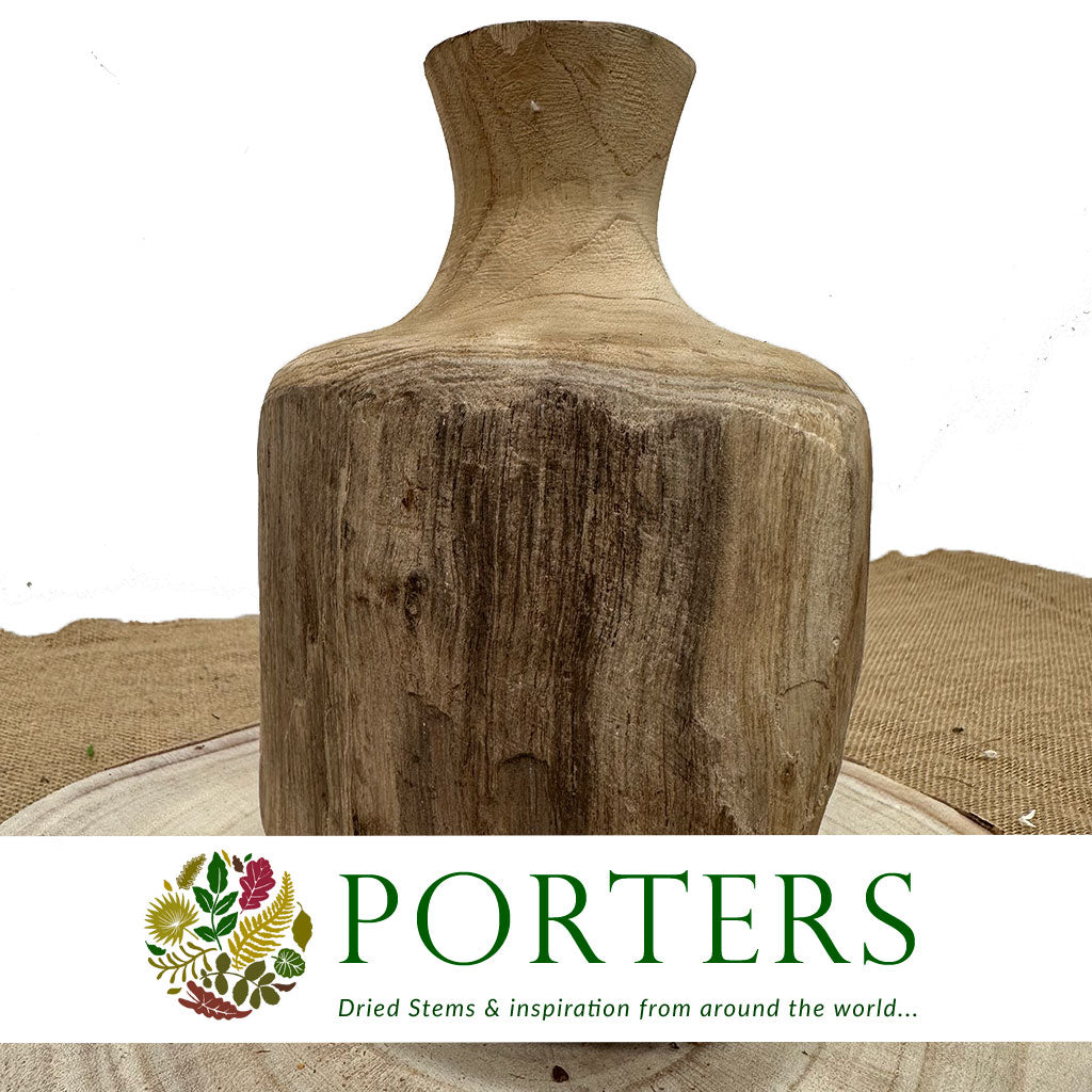 Teak &#39;Vase&#39; (Dulang) (DRY) (D12cm x H20cm)