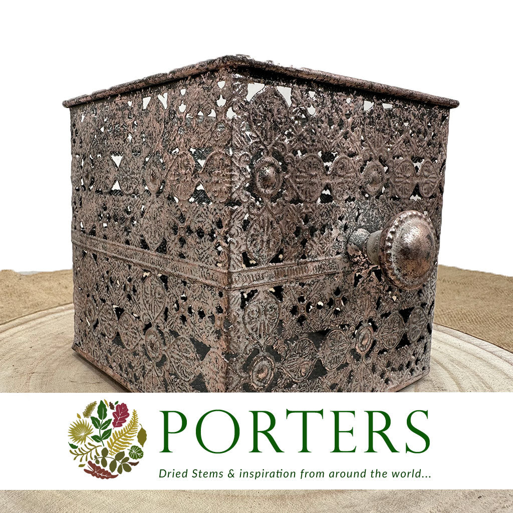 Metal &#39;Planter&#39; (Mallakam Square) (D13cm H12.5cm)