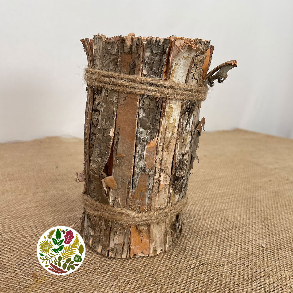 Birch Bark &#39;Pot&#39; (4 test Tubes) (D10cm x H16cm)