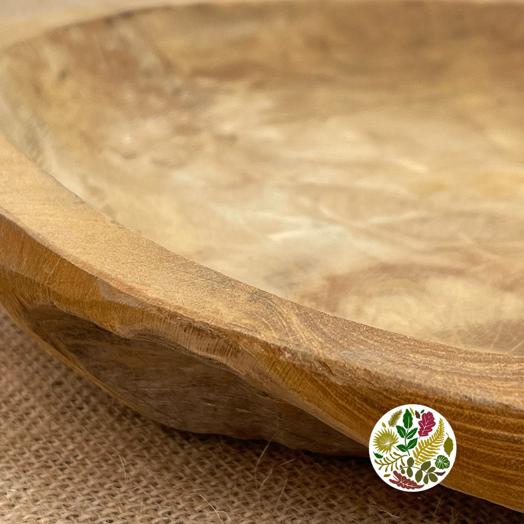 Teak &#39;Bowl&#39; (DRY) (L30cm x W30cm x H5cm)