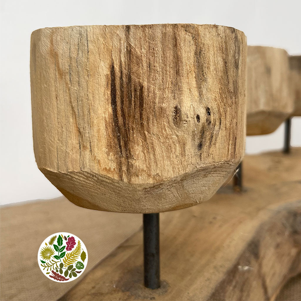 Teak 'Candle Holder' (Teak Erosion)  (Various Sizes)