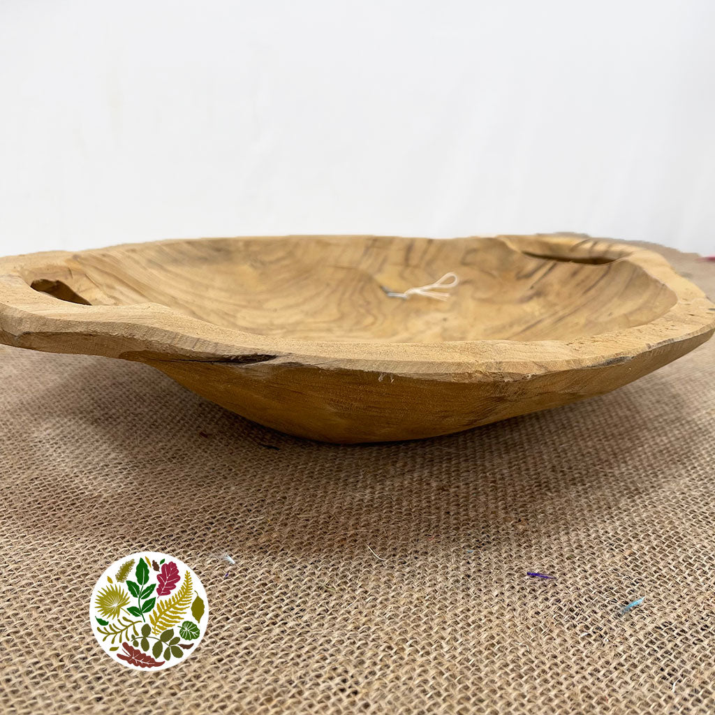 Teak 'Tray with Handles' (DRY) (W30cm x H6cm)