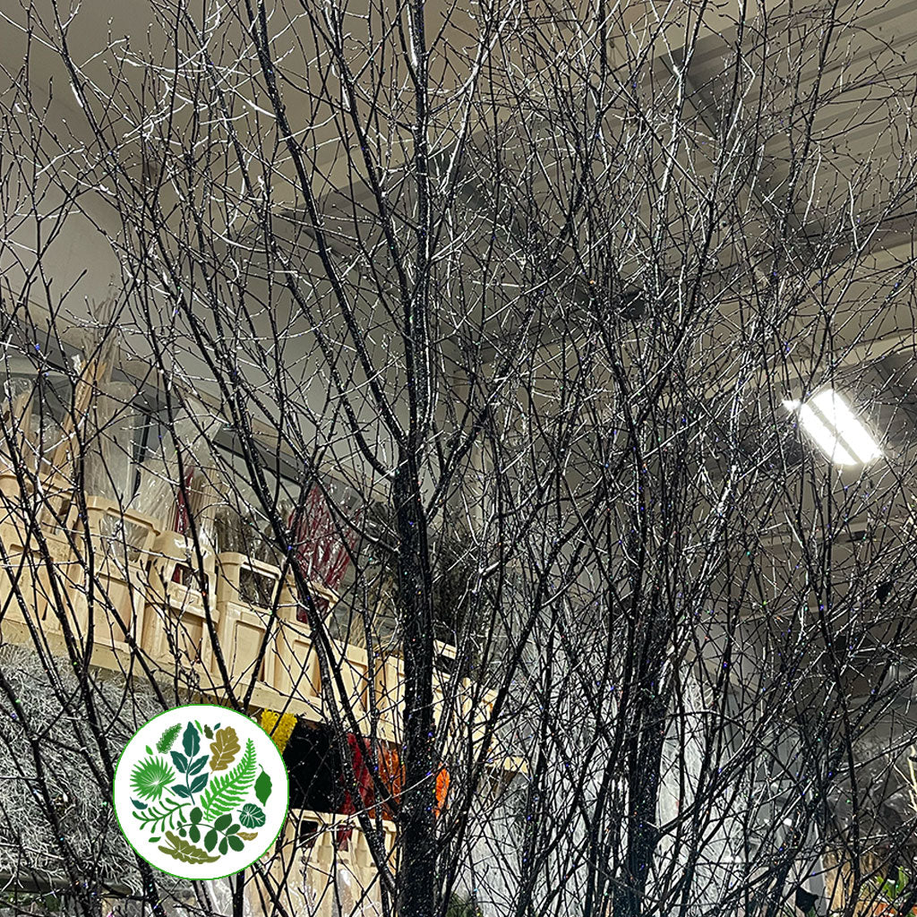 TREE 'BLACK' with (Multi Glitter) (Various Heights) (Painted)