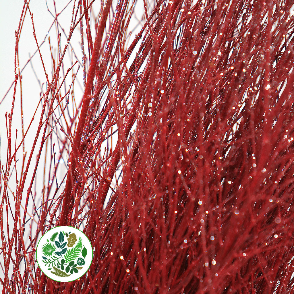 TWIG 'RED-Xmas Red' (with Glitter) (Painted)
