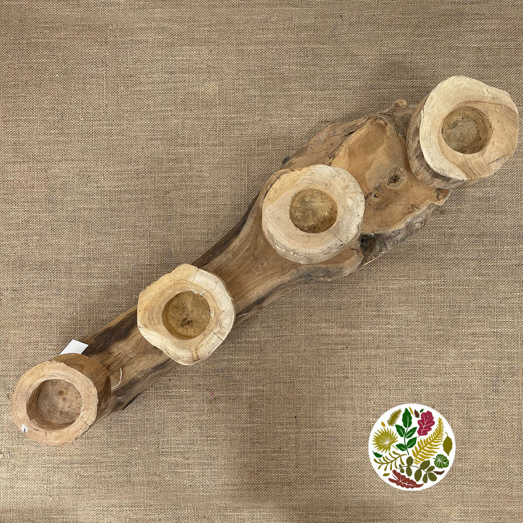 Teak 'Candle Holder' (Teak Erosion)  (Various Sizes)