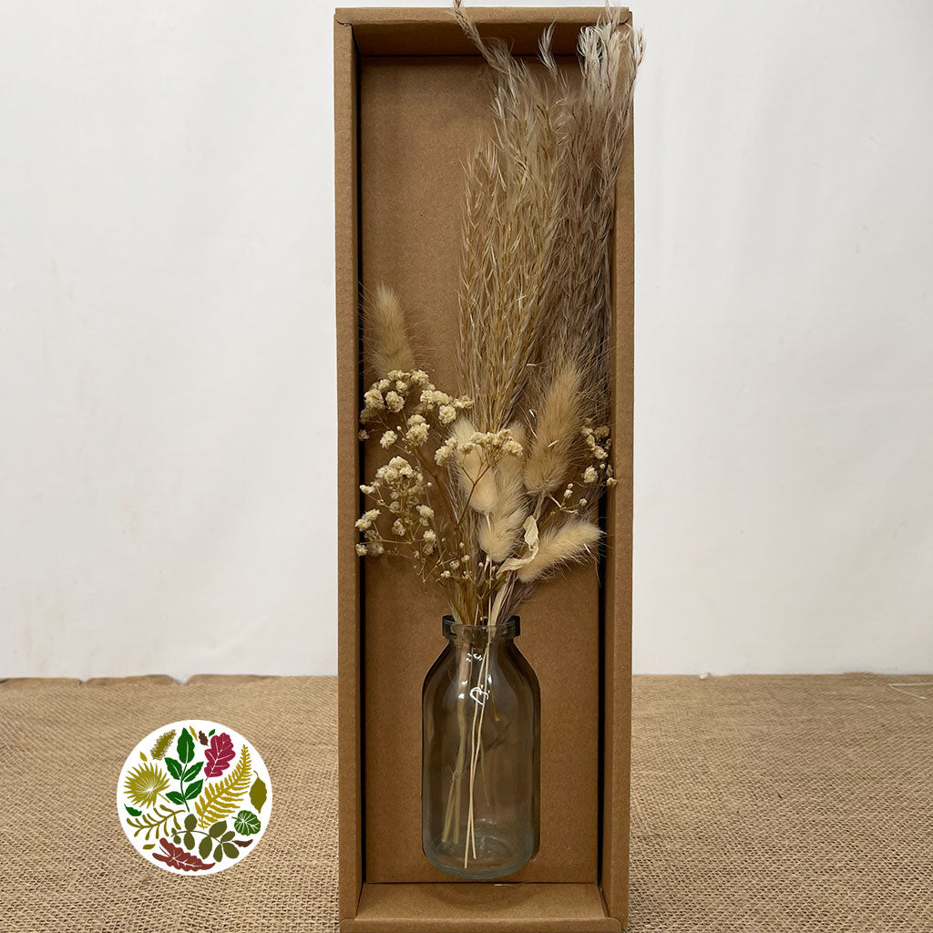 Dried 'Arrangement' (in a Bottle) (H37cm x D4.5cm x W10.5cm)
