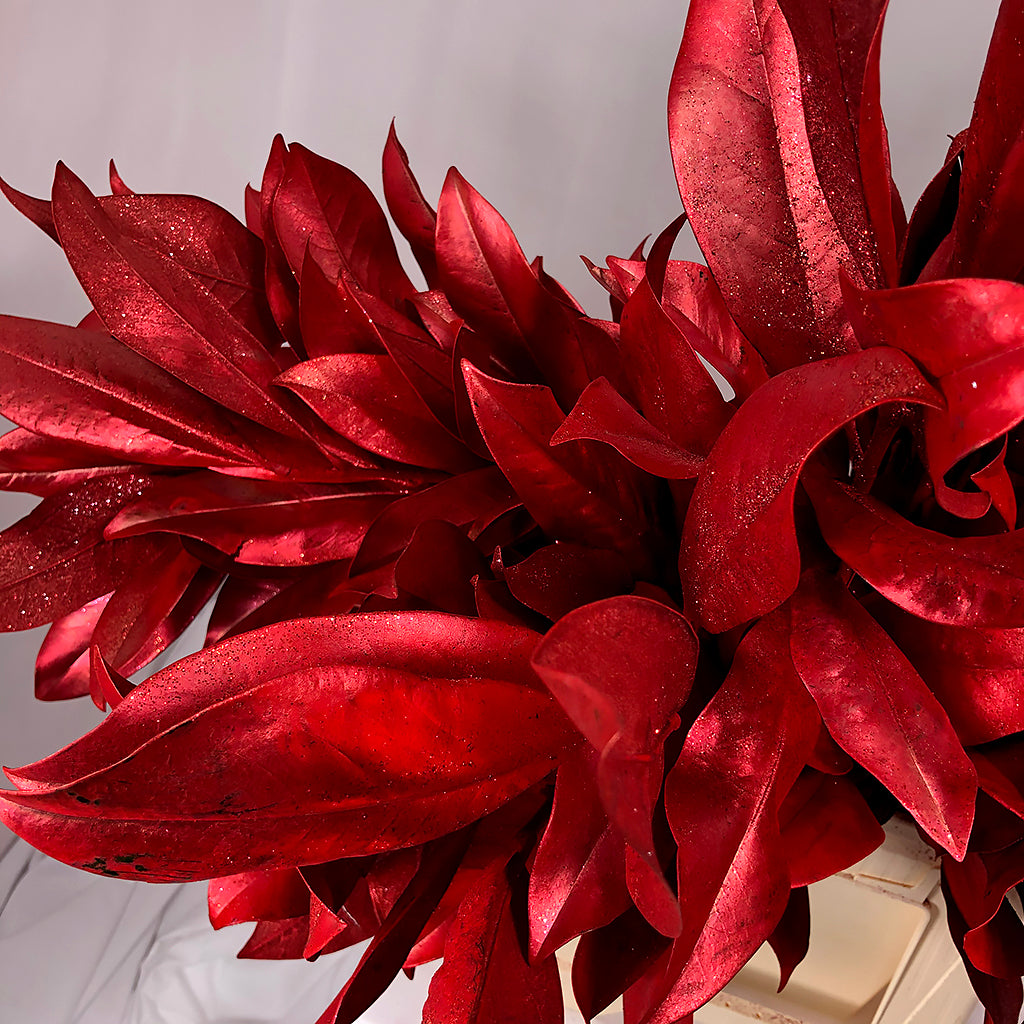 Magnolia (Red with Red Glitter) Painted (400g)