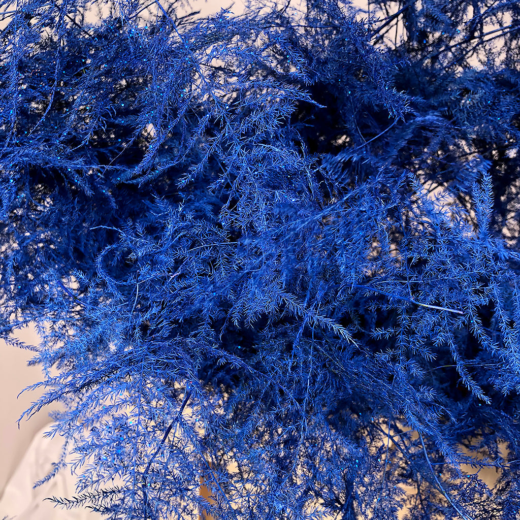 Plumosous Fern Blue &quot;Royal Blue with Blue Glitter&quot; Trail 85cm (x50)