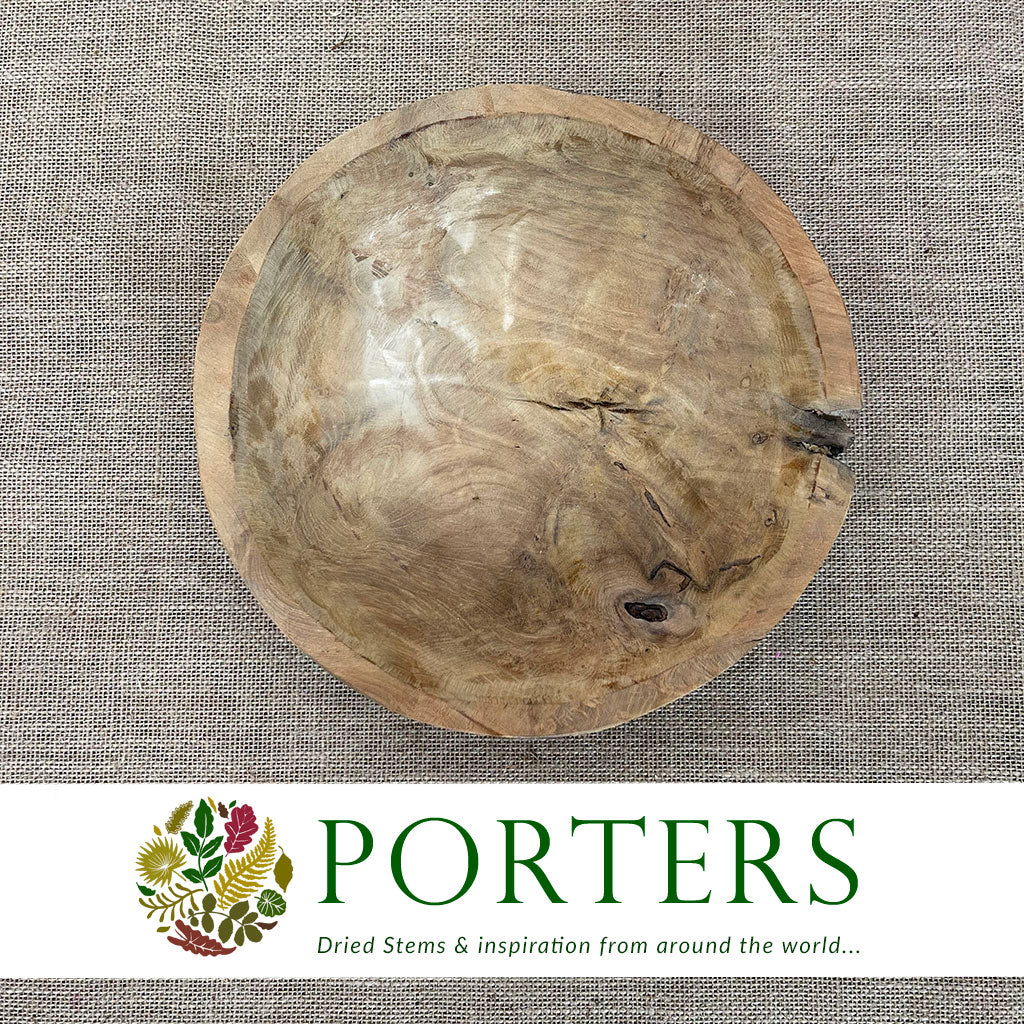 Teak &#39;Bowl&#39; (DRY) (L30cm x W30cm x H5cm)