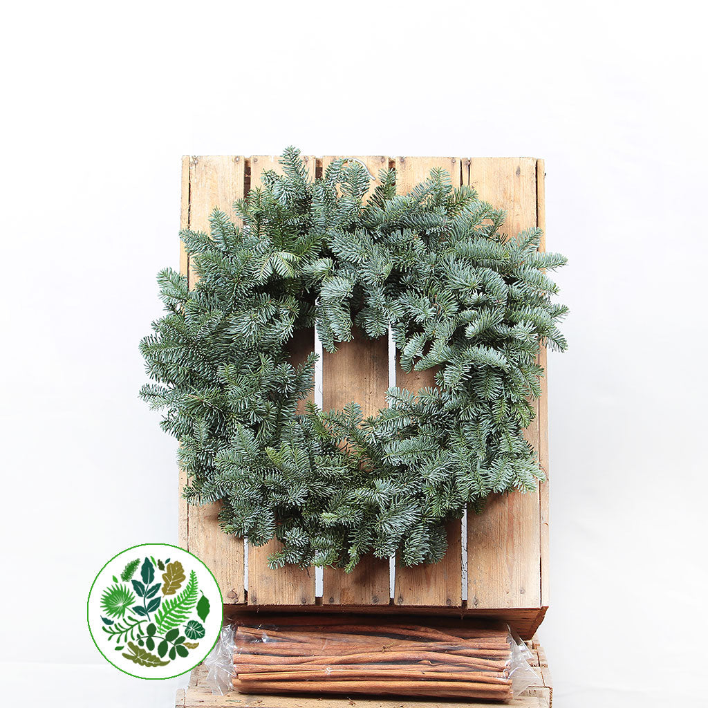 12in &#39;Blue Pine&#39; Wreath (30cm) (Mossed)