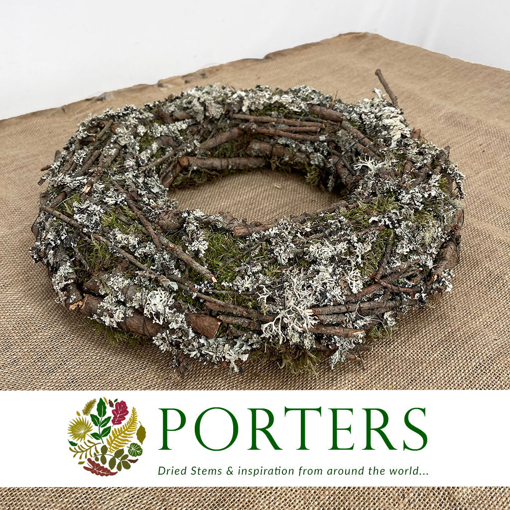 Wreath &#39;Lichen Twig&#39; (DRY) (Various sizes)